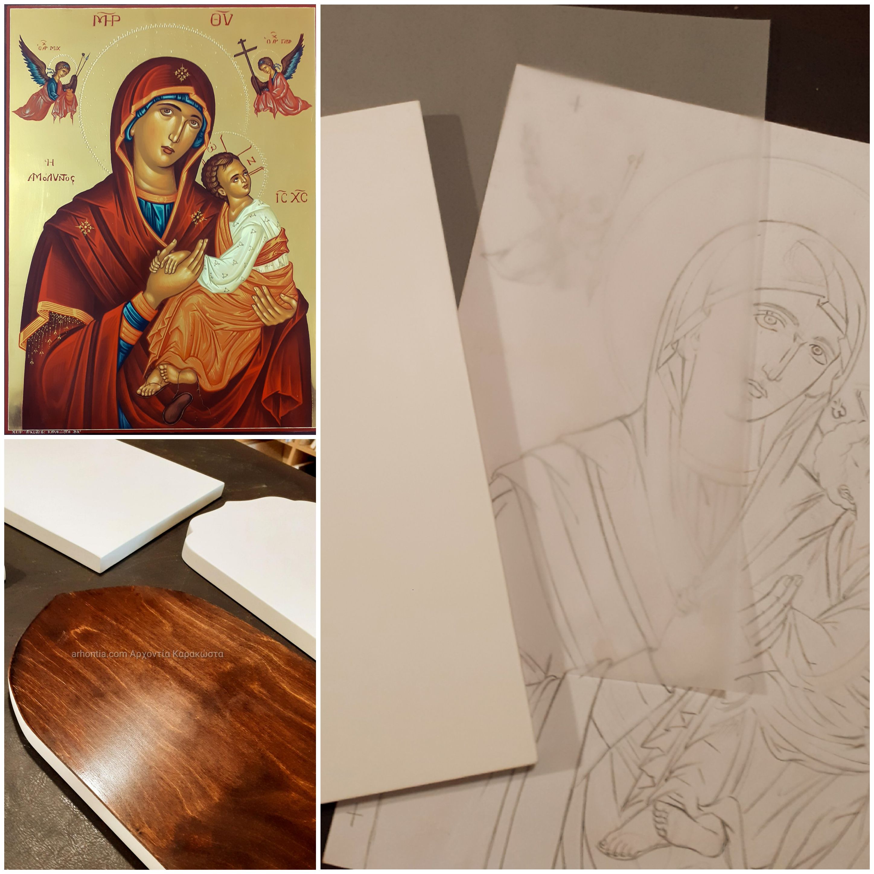 ξύλα αγιογραφίας με ανθιβολο